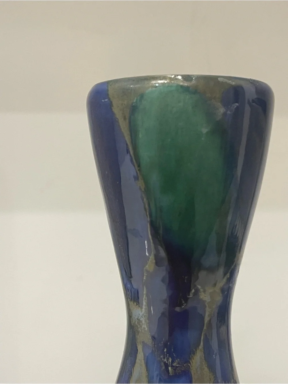 Signed “Monterey Jade” Art pottery 11.5” Tall vase. MCM
